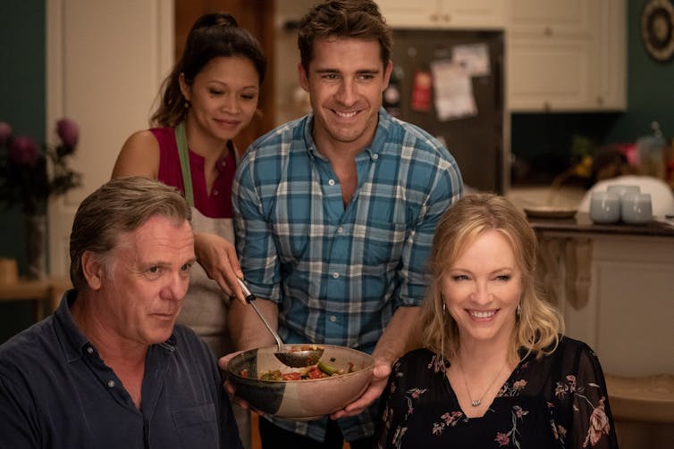 The family at dinner.
