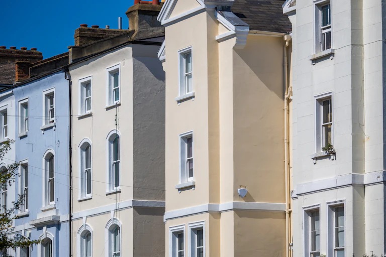 A row of terraced houses.