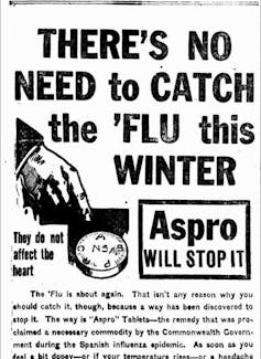 People dropped whisky into their noses to treat Spanish flu. Here's what else they took that would raise eyebrows today