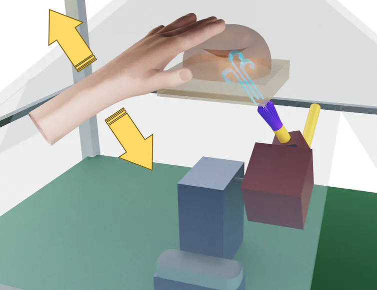 Creating the idea of touch with a hologram