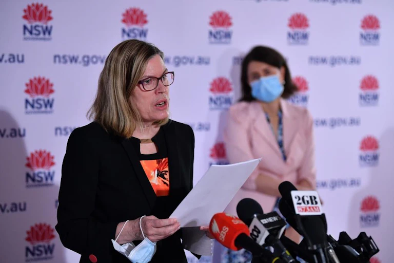 NSW Chief Health Officer Kerry Chant speaking to press