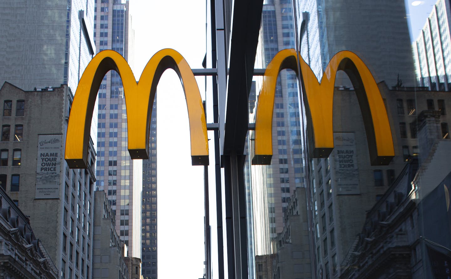 McDonald's golden arches sign in New York City.
