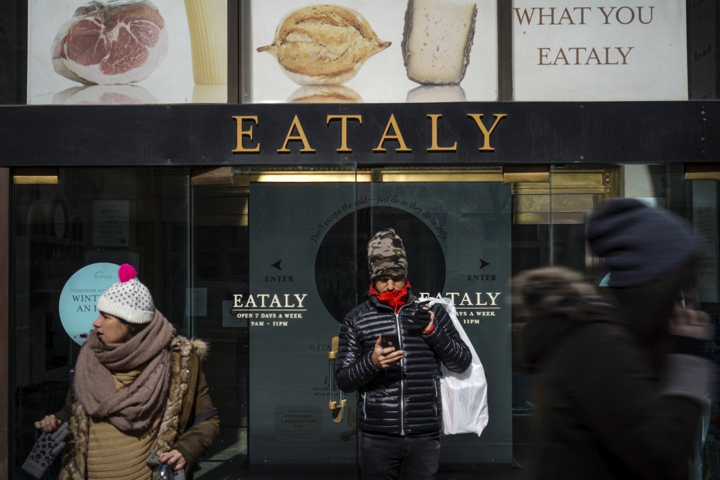 The entrance to New York City's Eataly food market.