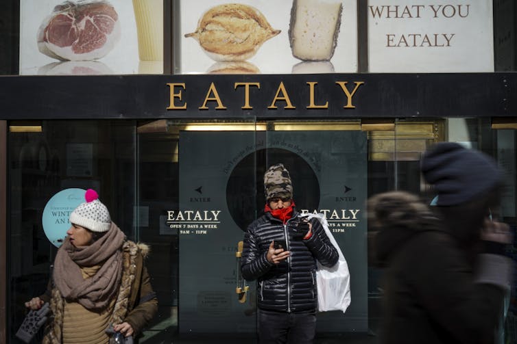 La entrada al mercado de alimentos Eataly de la ciudad de Nueva York.