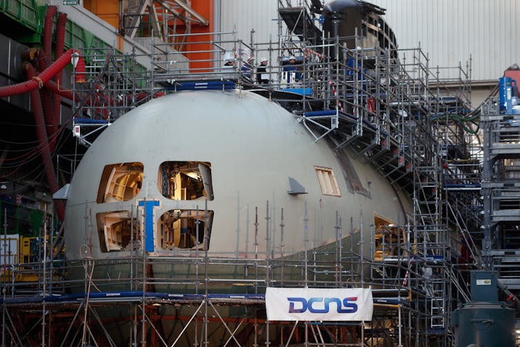 A Barracuda submarine under construction in France.