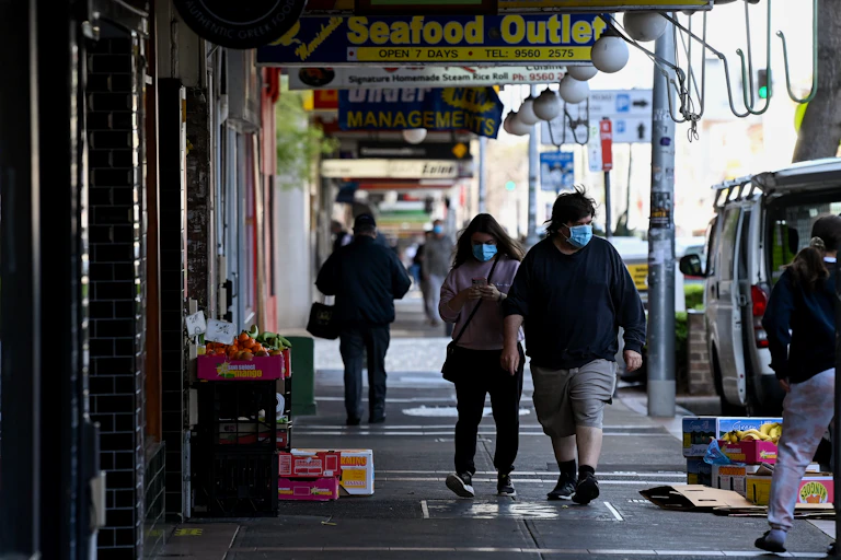 Pedestrians in Marrickville, Sydney.