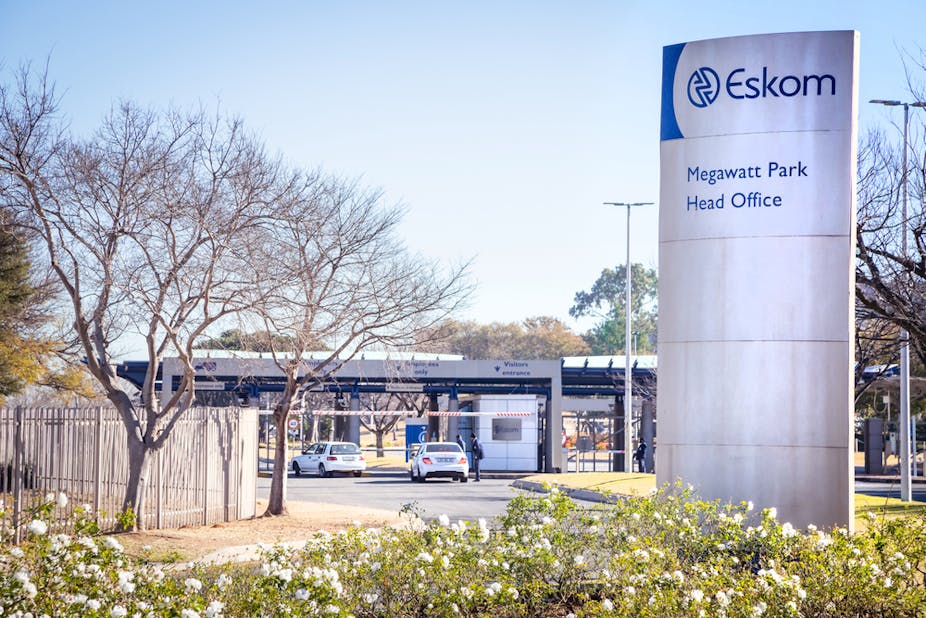 The main entrance of the Eskom head offices in Johannesburg, South Africa.