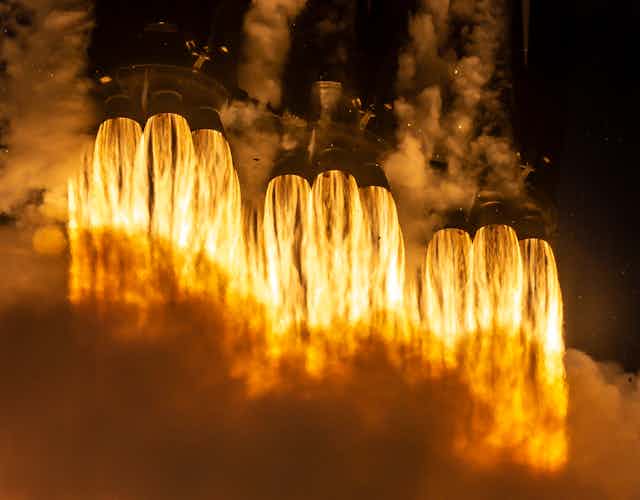 Rocket engines blasting off