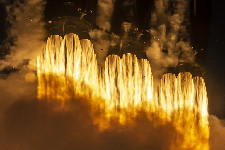 Rocket engines blasting off