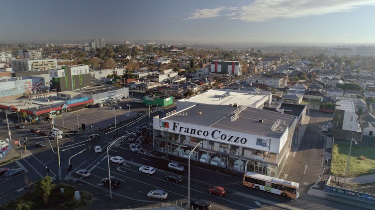 Aerial shot of Footscray