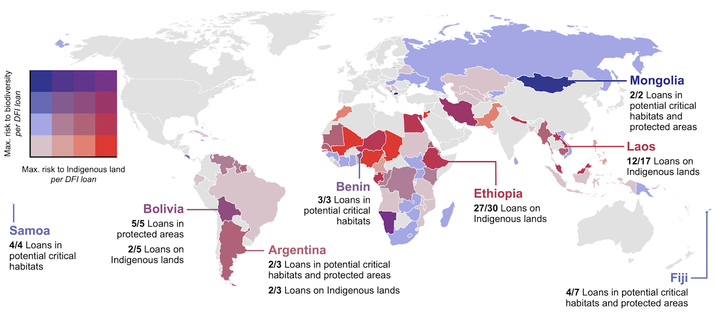 Global map of China-financed development risks