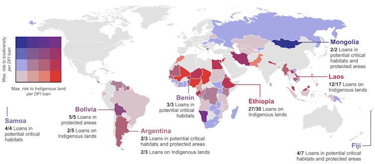 Global map of China-financed development risks