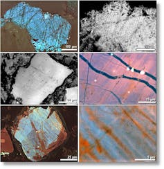 magnified images of tiny quartz grains