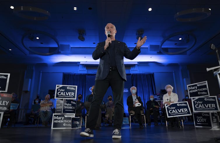 A Campaign Marked By Failure And Frustration 44 O'Toole Speaks Into A Microphone On A Stage.