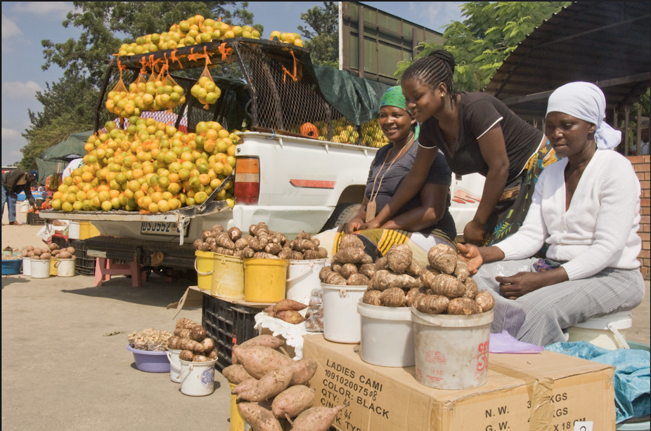 Market women selling vegetables