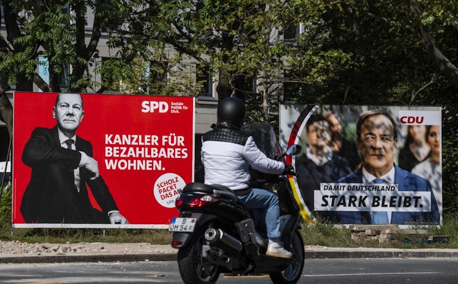Affiches électorales du SPD et du CDU 