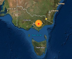 Map showing earthquake location