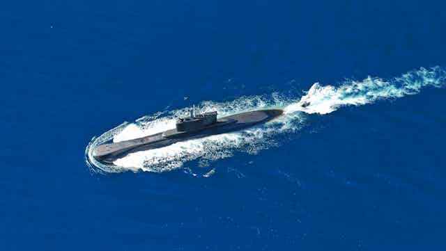A submarine pictured from above