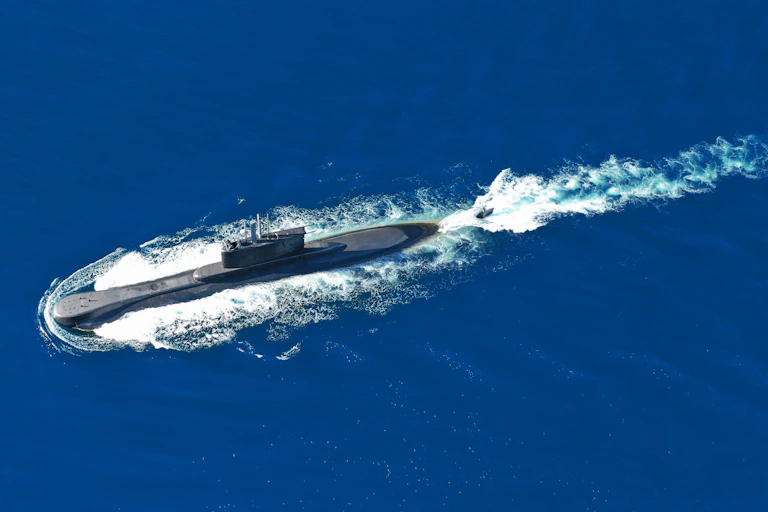 A submarine pictured from above