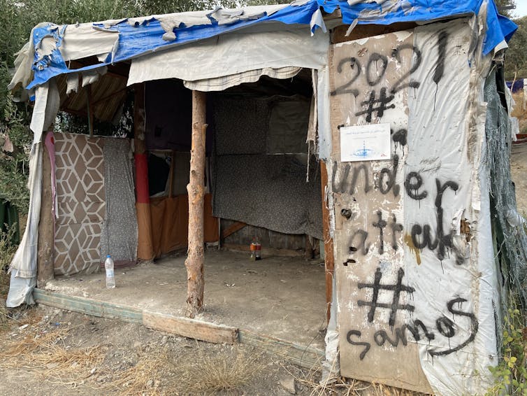 Refugee home on Samosi