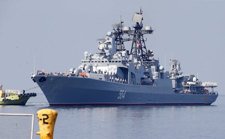 A Russian Navy destroyer visiting the Philippines.
