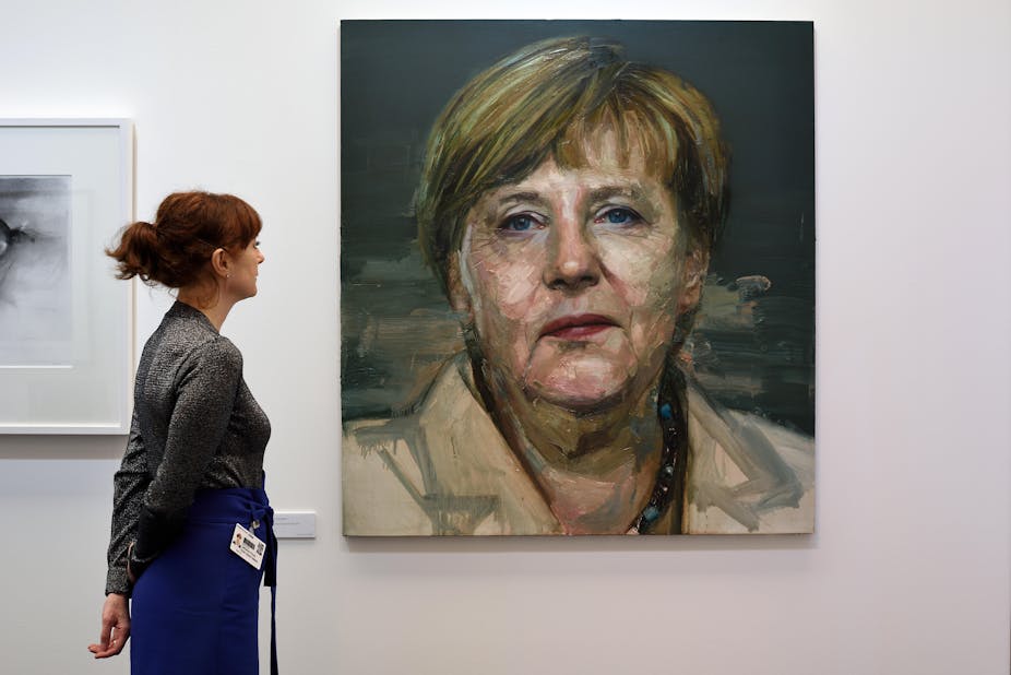 Angela Merkel 2015 portrait by Colin Davidson.