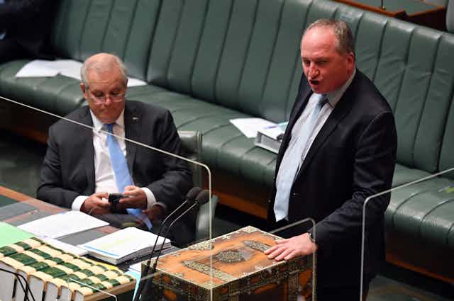 prime minister Scott Morrison and deputy prime minister Barnaby Joyce