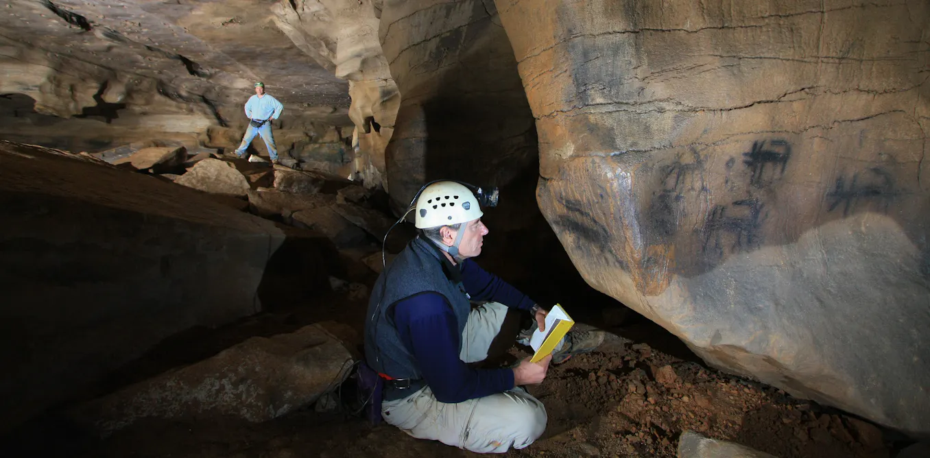 Ancient Americans made art deep within the dark zones of caves throughout the Southeast
