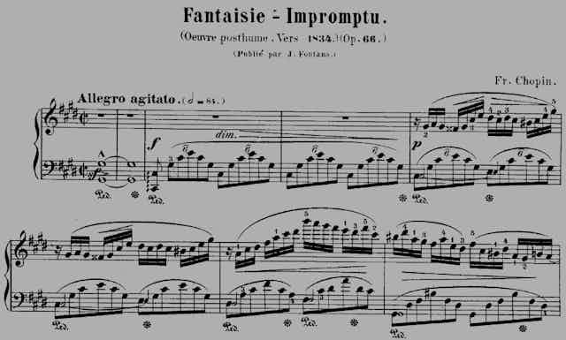 First few measures of Chopin's "Fantaisie-Impromptu"