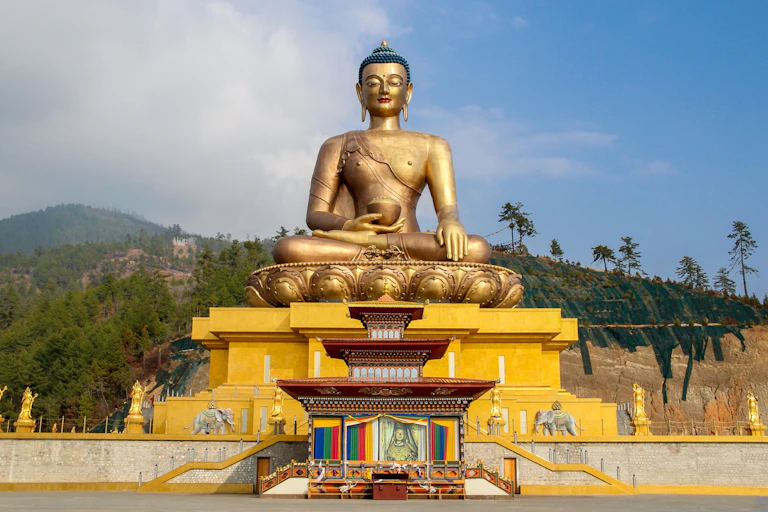 The Big Golden Buddha statue in Thimphu, Bhutan