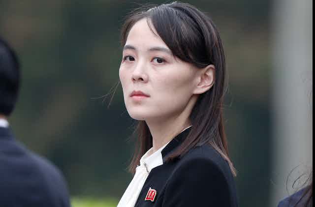 Head and shoulders portrait of Kim Yo-jong, the younger sister of Kim Jong-un, attending a ceremony in Hanoi, Vietnam, in March 2019.