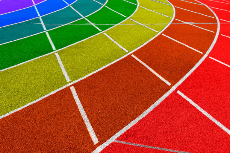 curve rainbow sport running track