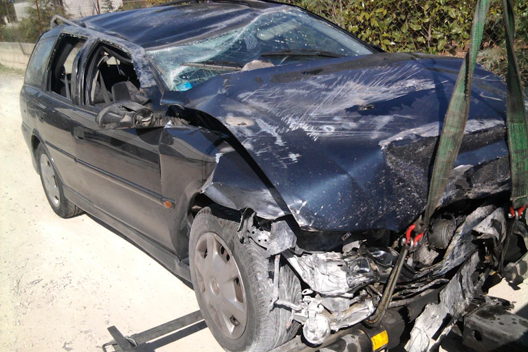 A mangled car