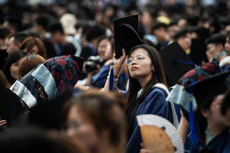 A graduation ceremony at Central China Normal University in Wuhan