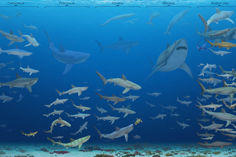 Lamniformes and Carcharhiniformes across the last 83 million years