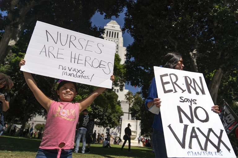 Nurse protest against vaccination mandates