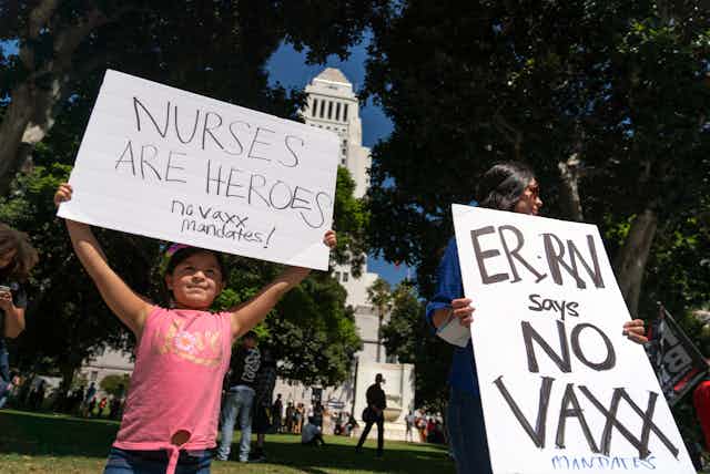 Nurse protest against vaccination mandates