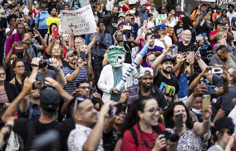 Crowd of protesters