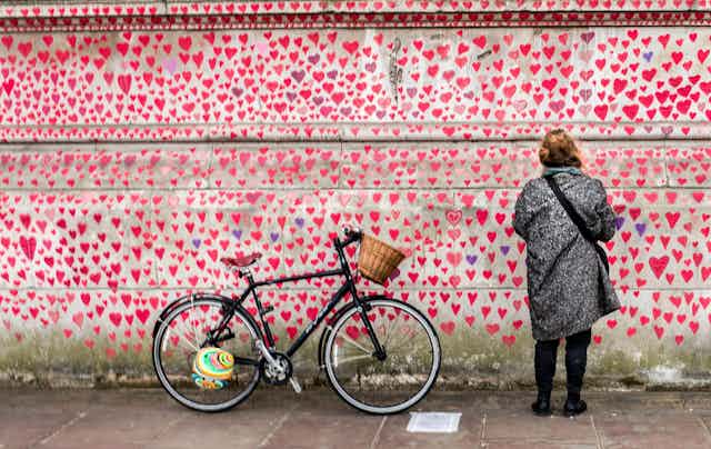 National Covid Memorial Wall in London to those who have died of coronavirus