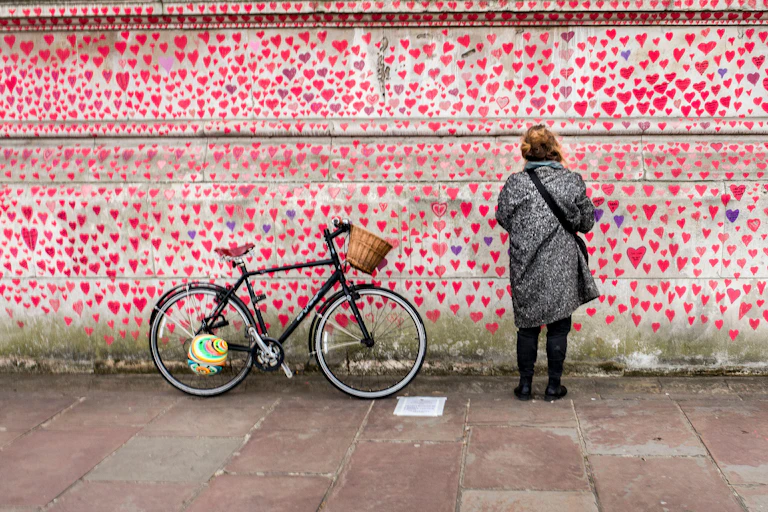 National Covid Memorial Wall in London to those who have died of coronavirus
