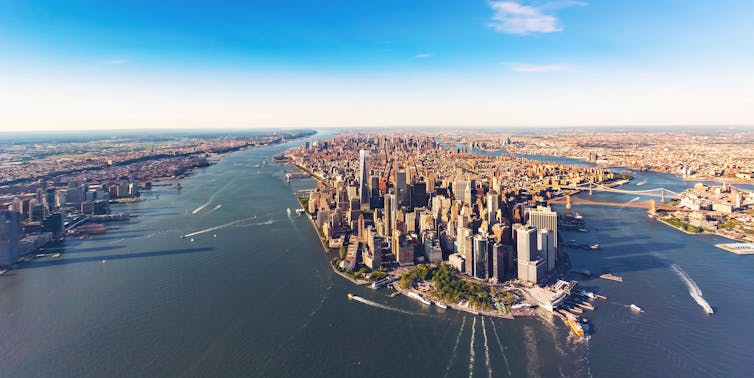 Aerial view of lower Manhattan