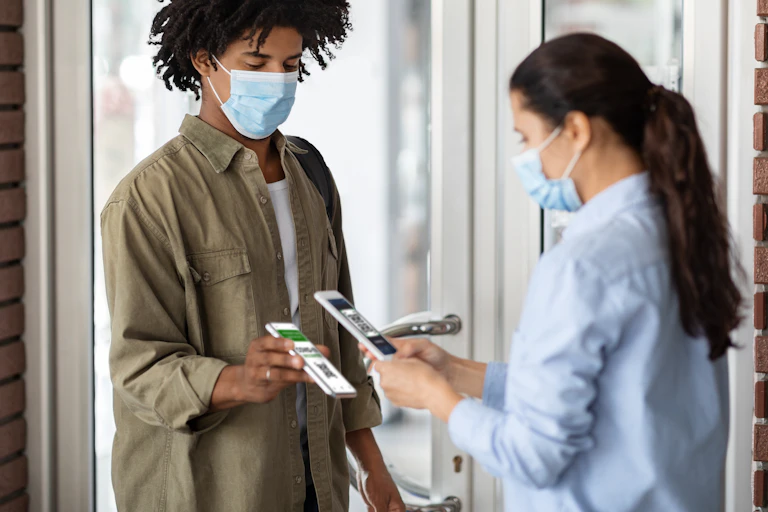 people sharing vaccine info apps