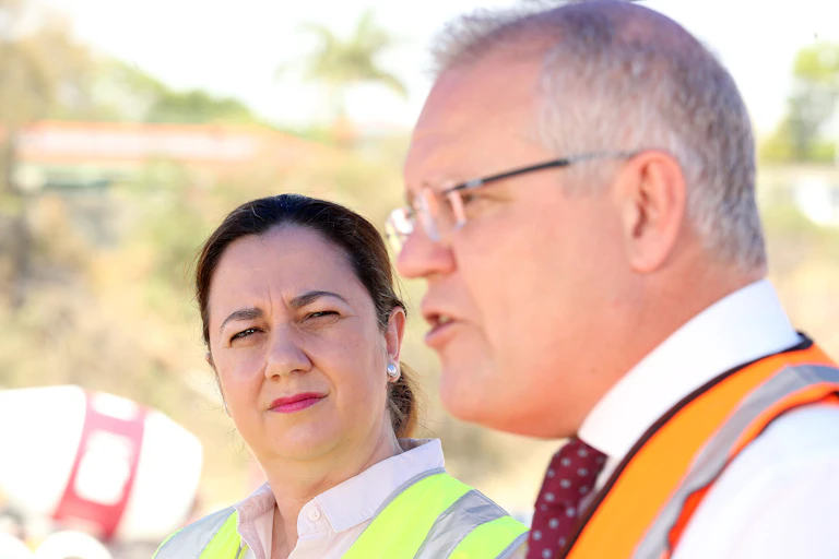 Annastacia Palaszczuk and Scott Morrison