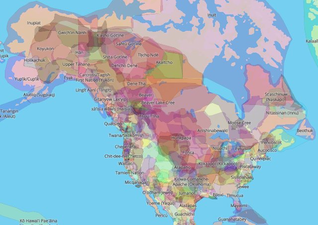 A map of Indigenous territories of North America