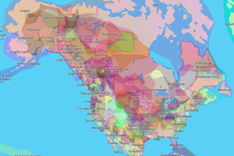 A map of Indigenous territories of North America
