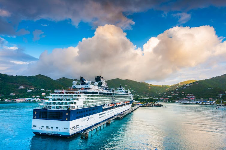 Ferry sailing into Road Town, Tortola