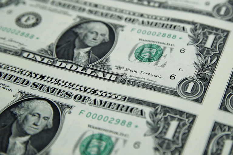 A print run of one dollar bills.