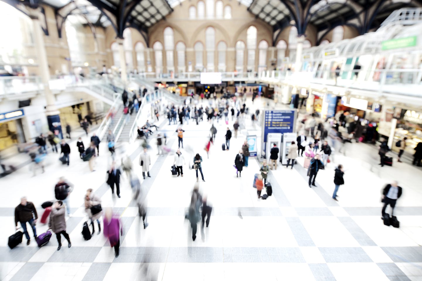 busy indoor train terminal