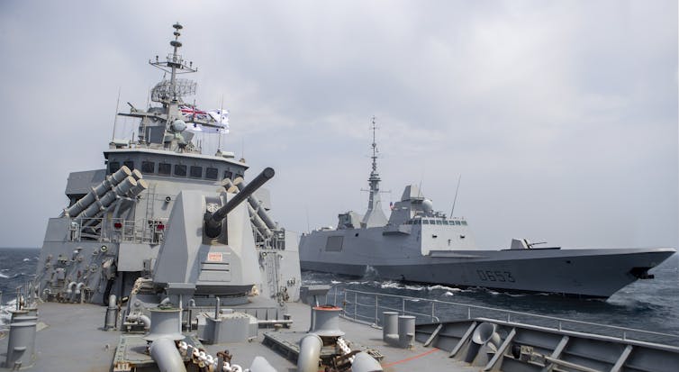 Two naval ships