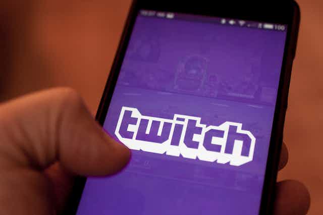 Twitch logo on smartphone screen